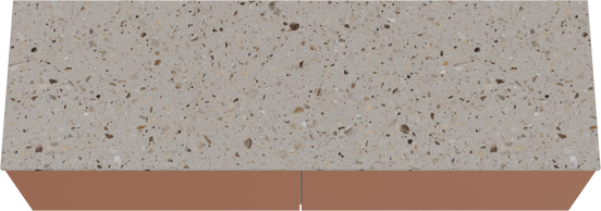 Balmani Sfera hängendes Möbelstück Set: 180 x 55 cm, Cotto, mit Stretto Einzel- oder Doppel Waschtischplatte, Terrazzo in Greige