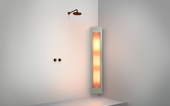 Sunshower Plus L Infrarood en UV Opbouw in hoek sand white