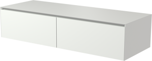 Balmani Mitra Elements hängender Waschbeckenunterschrank: 135 x 50 cm, Weiß matt, 2 Schubladen