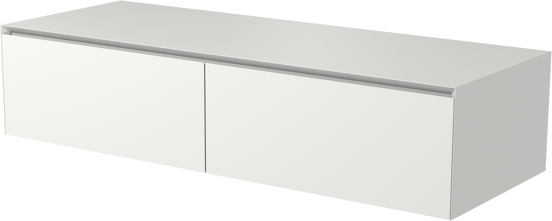 Balmani Mitra Elements zwevende wastafelonderkast 135 x 50 cm mat wit 2 lades