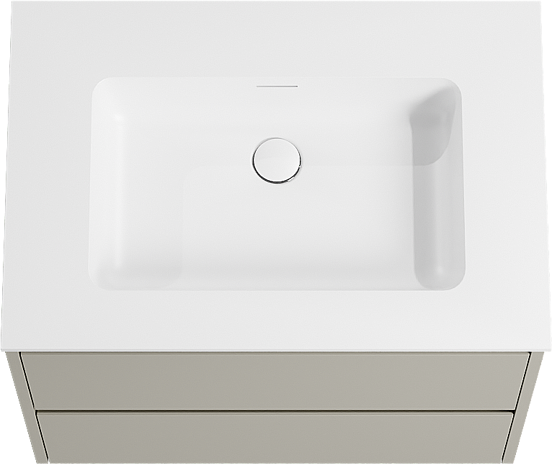 Storke Seda meuble salle de bains suspendu 75 x 52 cm soie grise avec Mata plan simple en solid surface blanc mat