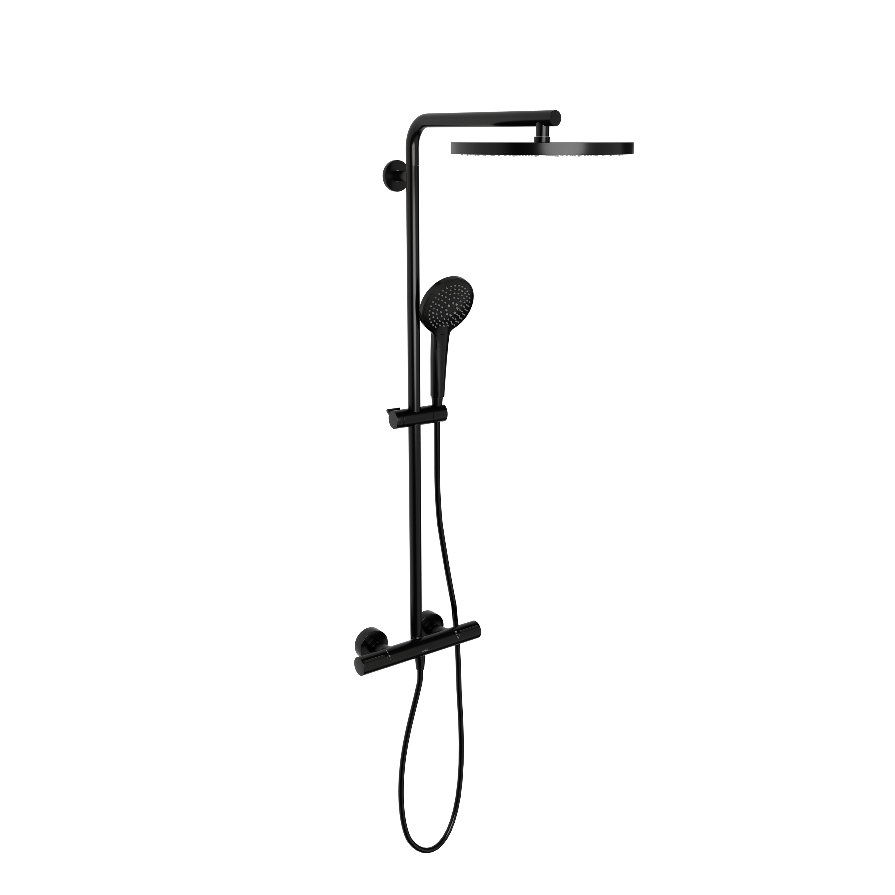 Blaufoss Nola 300 opbouw regendoucheset thermostatische kraan mat zwart