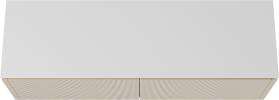Balmani Eclips meuble salle de bains suspendu 180 x 55 cm Sandbeige avec Eclips tablette simple ou double en Solid Surface blanc mat, Nervure droite symétrique verticale