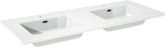 Storke Diva dubbele wastafel glanzend composiet marmer 120 x 46 cm
