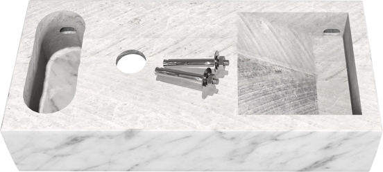 Balmani Mood Handwaschbecken: Carrara-Marmor, 45 x 20 cm