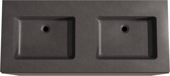 Storke Edge meuble salle de bains à poser 120 x 52 cm noyer avec Scuro double vasque en quartz noir mat