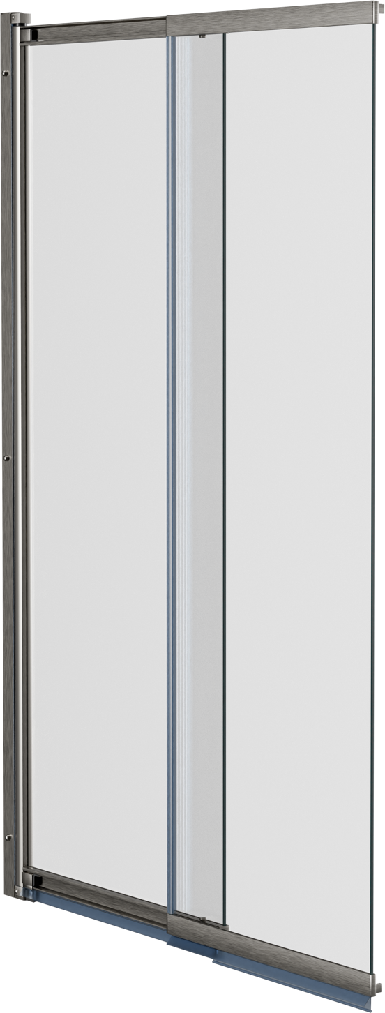 Luca Varess Vetras uitschuifbare badwand 100 cm helder glas geborsteld Coolmetal profiel