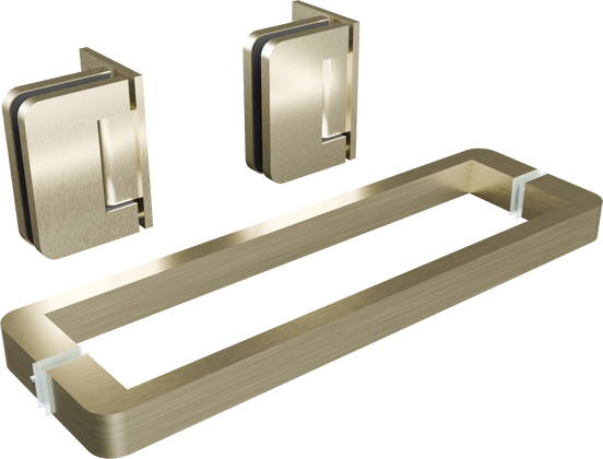 Balmani Modular douchedeur scharnieren en greep brushed champagne gold