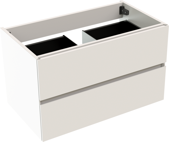 Storke Edge meuble sous-vasque suspendu 80 x 46 cm blanc mat 2 tiroirs
