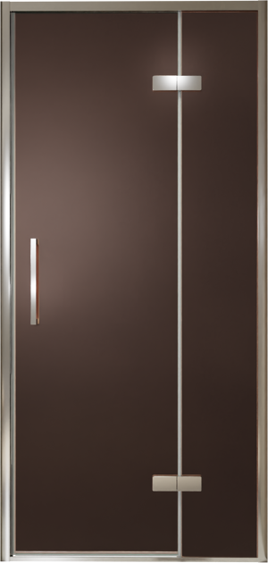 Balmani Senses Design porte pivotante à droite 100 cm x 210 cm verre Bronze, Profil chrome