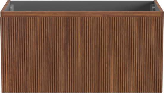 Storke Ribs zwevende wastafelonderkast 95 x 52 cm notenhout 2 lades