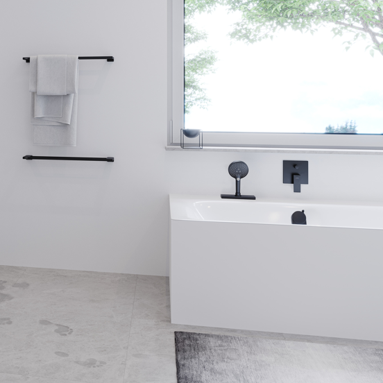 Hansgrohe Exafill Wanneneinlauf, Ablauf- und Überlaufgarnitur Schwarz matt