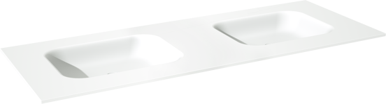 Balmani Tablo Arcato Doppelwaschtisch, Solid Surface matt, 150 x 55 cm, Ablaufventil nicht inklusive