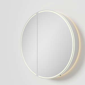 Balmani Mara spiegelkast Rond Ø 90 mat wit met spiegelverlichting en anti-damp