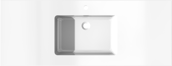 Storke Diva enkele wastafel glanzend composiet marmer 135 x 52 cm