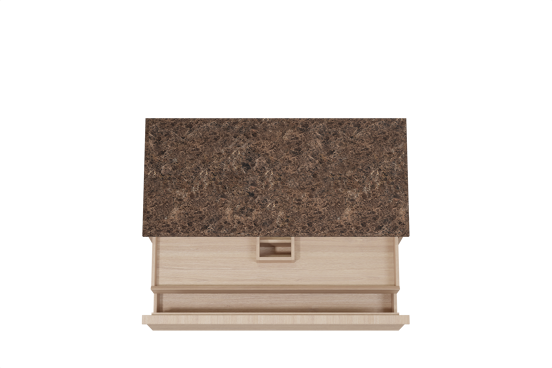 Balmani Forma hängendes Möbelstück Set: 120 x 55 cm, Naturbelassene Eiche, mit Stretto Einzel- oder Doppel Waschtischplatte, Marmor, Dark Emperador, Horizontale symmetrische gerade Rippe