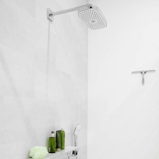 Hansgrohe Raindance Select E300 hoofddouche met muursteun ø30cm wit/chroom