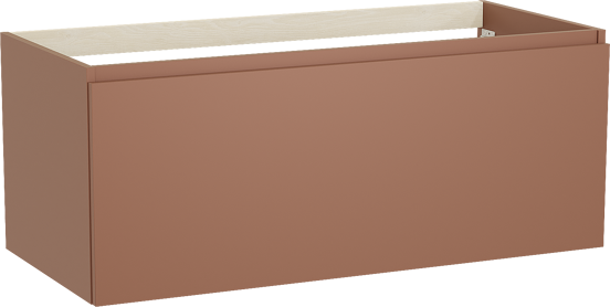 Balmani Sfera hängender Waschbeckenunterschrank: 120 x 55 cm, Cotto, 2 Schubladen