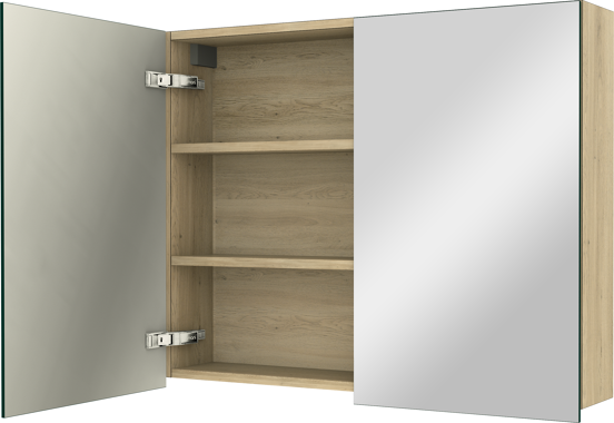 Balmani Lucida Spiegelschrank Bad: 90 x 72 cm, Eiche verwittert