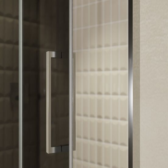 Balmani Senses Design douche draaideur links 140 cm x 210 cm Rookglas, Chroom profielen, met coating