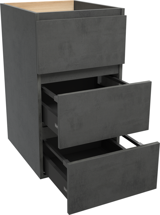 Balmani Lucida staande wastafelonderkast 45 x 55 cm beton donkergrijs 3 lades