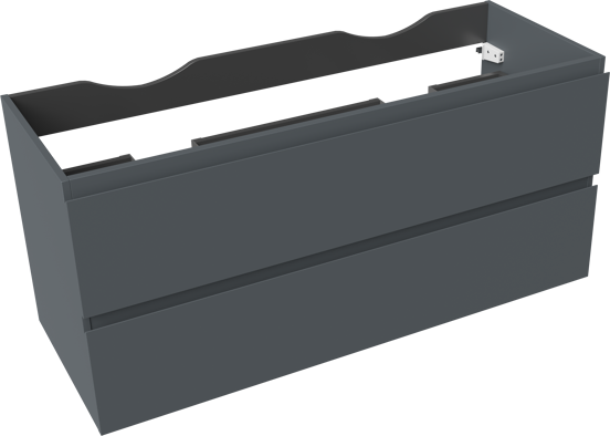 Linie Lado meuble sous-lavabo suspendu 120 x 46 cm bleu anthracite 2 tiroirs