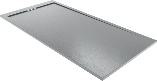 Balmani Indus receveur de douche 180 x 90 cm marbre composite gris foncé texture ardoise