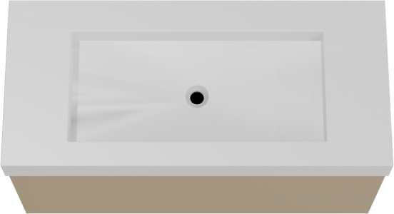 Balmani Sfera meuble salle de bains suspendu 120 x 55 cm dune avec Modus plan simple pour 2 trous de robinet en solid surface blanc mat