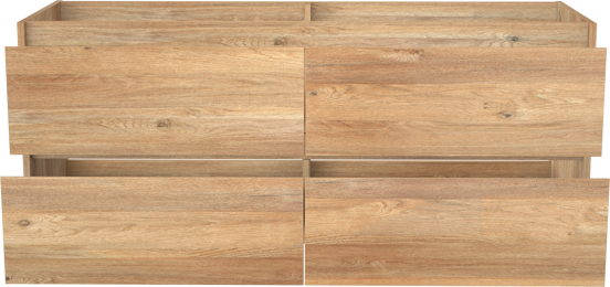 Storke Seda meuble sous-vasque suspendu 150 x 52 cm chêne brut 4 tiroirs