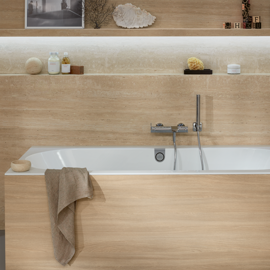 Villeroy & Boch Oberon 2.0 tweepersoons inbouwbad 180 x 80 cm quaryl glanzend wit