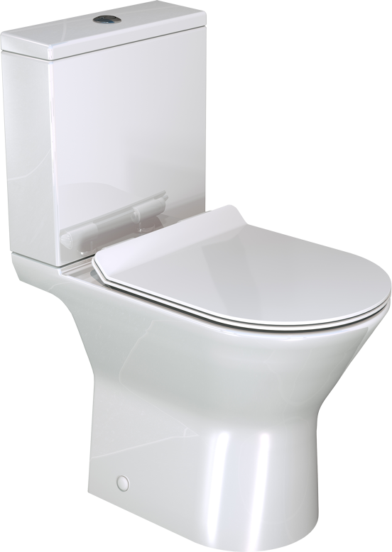 Luca Varess Delano staand toilet glanzend wit open spoelrand met Geberit spoelsysteem