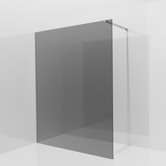 Balmani Modular Walk-In Dusche: 160 x 200 cm, Rauchglas, inklusive Coating, Profil Brushed CoolMetal