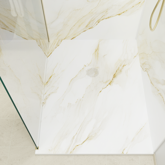 Luca Varess Suite Duschwanne 120 x 90 cm Marmorkomposit Marble Gold 