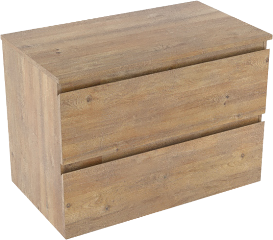 Linie Lado zwevend badmeubel 80 x 46 cm naturel eiken met Lado enkel wastafelblad in natuur eiken melamine