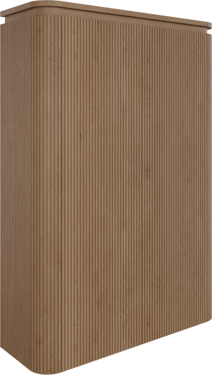 Balmani Moon zwevende badkamerkast natuur eik 90 x 32 x 130 cm vert. sym. groef
