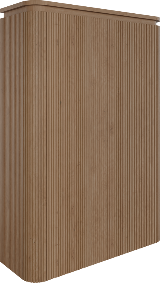 Balmani Moon Badhochschrank: Hängend, Eiche natur, 90 x 32 x 130 cm