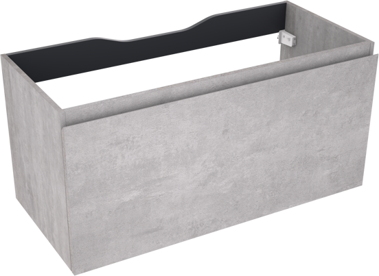 Linie Lado zwevende wastafelonderkast 100 x 46 cm beton donkergrijs 1 lade
