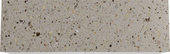Balmani Mitra zwevend badkamermeubel 180 x 55 cm mat wit met Stretto enkel of dubbel tablet in terrazzo greige terrazzo