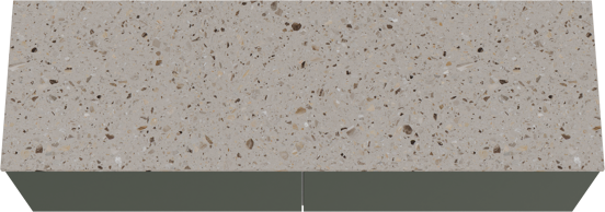 Balmani Sfera meuble salle de bains suspendu 180 x 55 cm forest avec Stretto tablette simple ou double en terrazzo greige terrazzo