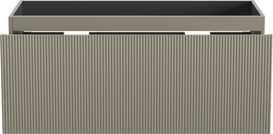 Storke Ribs meuble sous-vasque suspendu 120 x 52 cm soie grise 2 tiroirs