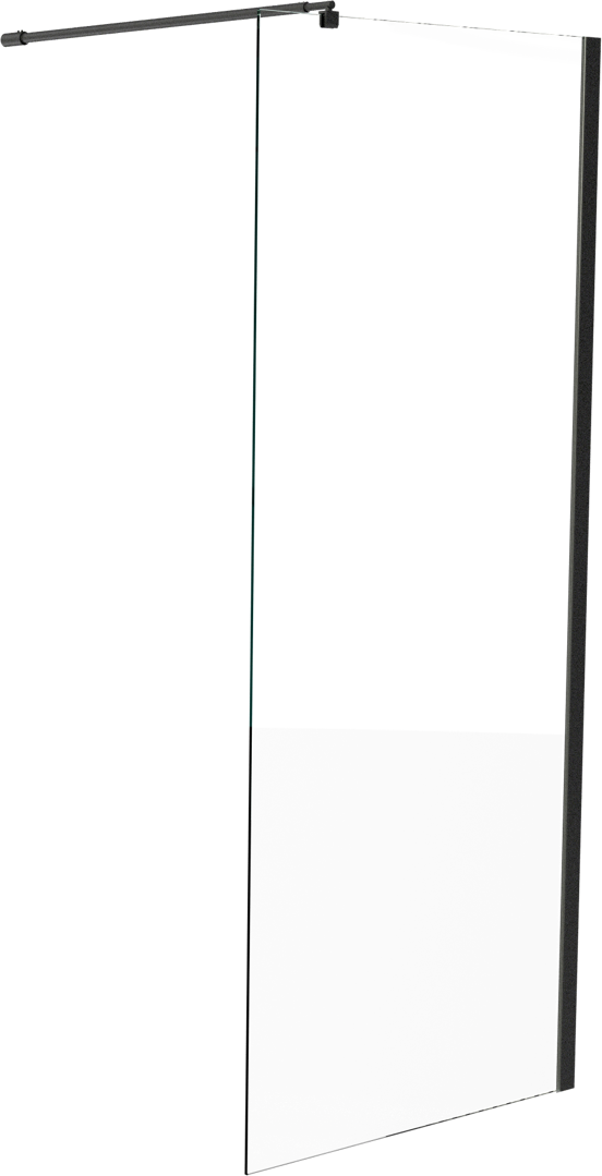 Linie Walk-In inloopdouche 140 x 200 cm helder glas met matte strook glanzend chroom profiel