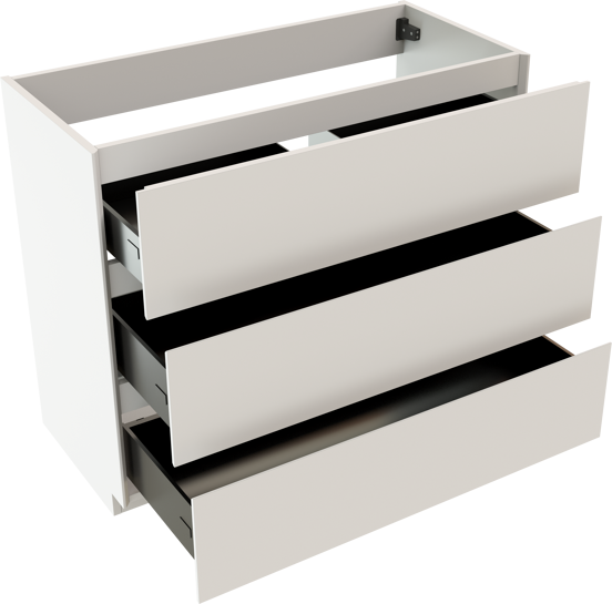 Storke Edge meuble sous-vasque a poser 100 x 46 cm blanc mat 3 tiroirs