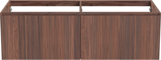 Balmani Fila hängender Waschbeckenunterschrank: 150 x 55 cm, Nussbaum, Furnierholz, 4 Schubladen