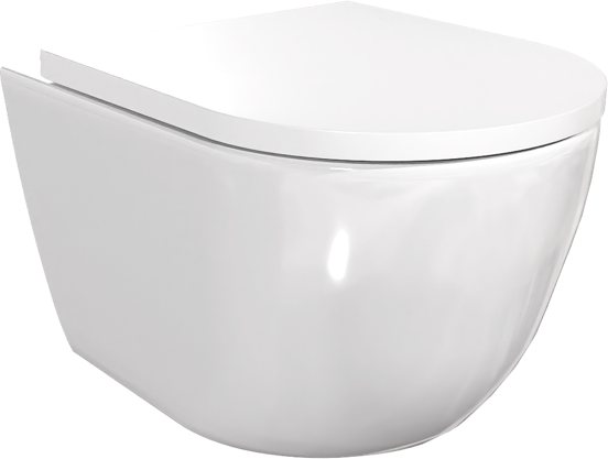 Luca Varess Moreno wc suspendu blanc brillant bride de rinçage fine avec Geberit Sigma réservoir de chasse encastré UP320 avec cadre Burda et plaque de commande