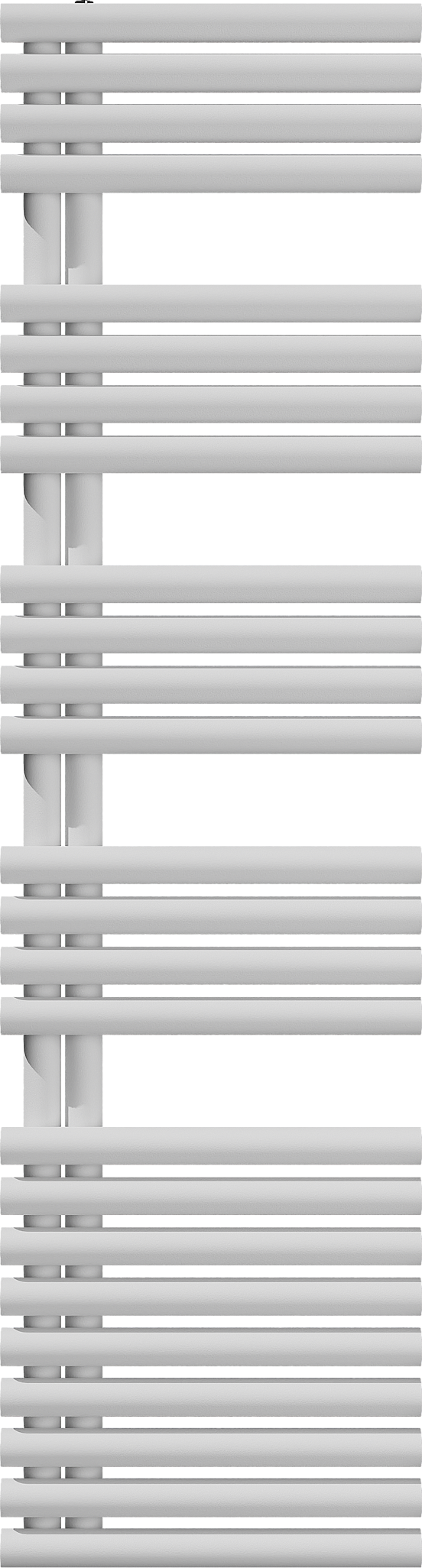 Vipera Avila enkele handdoekradiator 50 x 187 cm centrale verwarming mat wit middenaansluiting 952W