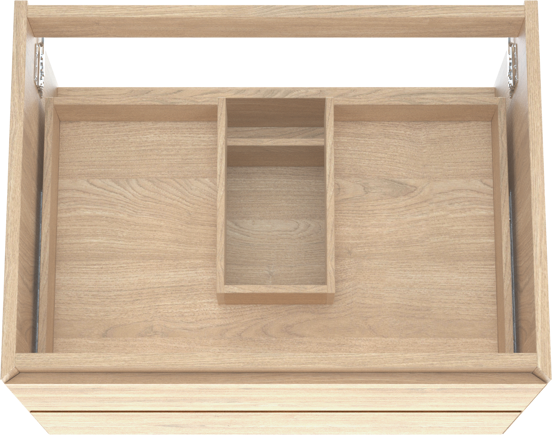 Balmani Mitra zwevende wastafelonderkast 75 x 55 cm fineer naturel eiken 2 lades