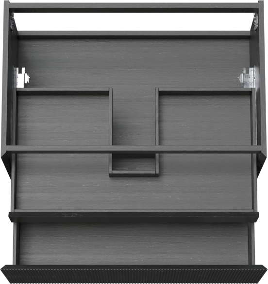 Balmani Fila hängender Waschbeckenunterschrank: 90 x 55 cm, Eiche Schwarz, Furnierholz, 2 Schubladen