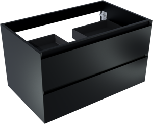Balmani Mitra meuble sous-vasque suspendu 90 x 55 cm noir mat 2 tiroirs