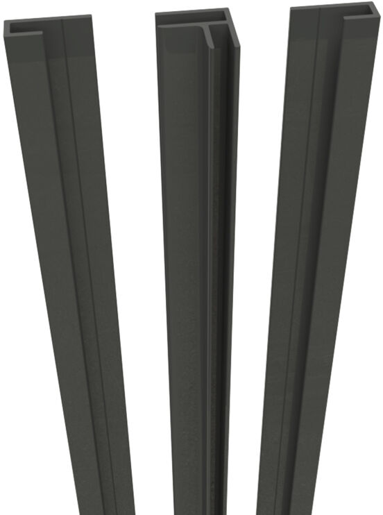 Linie Plato Duschrückwände mit Profile 90 x 90 x 210 cm, PVC Dünkelgrau Montana Mist