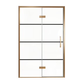 Balmani Senses Design Dusche Drehtür, Links, 140 cm x 210 cm, Lined, Profil Brushed Rosegold